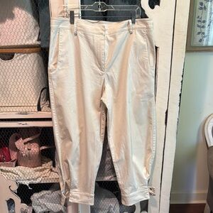 Tibi mid rise snap cuff stretch cotton twill pant, size 10, EUC $85